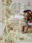Alif  84 C Pure Cambric Cotton Embroidery And Moti Worked Pakistani Suits
