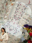 Alif  84 Pure Cambric Cotton Embroidery And Moti Worked Pakistani Suits