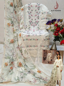 Alif  84 Pure Cambric Cotton Embroidery And Moti Worked Pakistani Suits