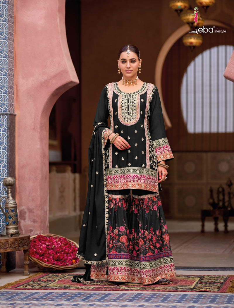 Eba Lifestle Rang 1841 Chinon With Embroidery Worked  Redymade Stylish Suits