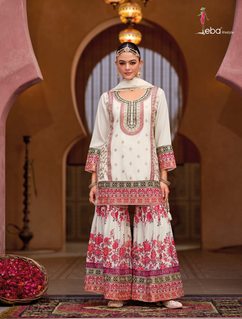 Eba Lifestle Rang 1842 Chinon With Embroidery Worked  Redymade Stylish Suits