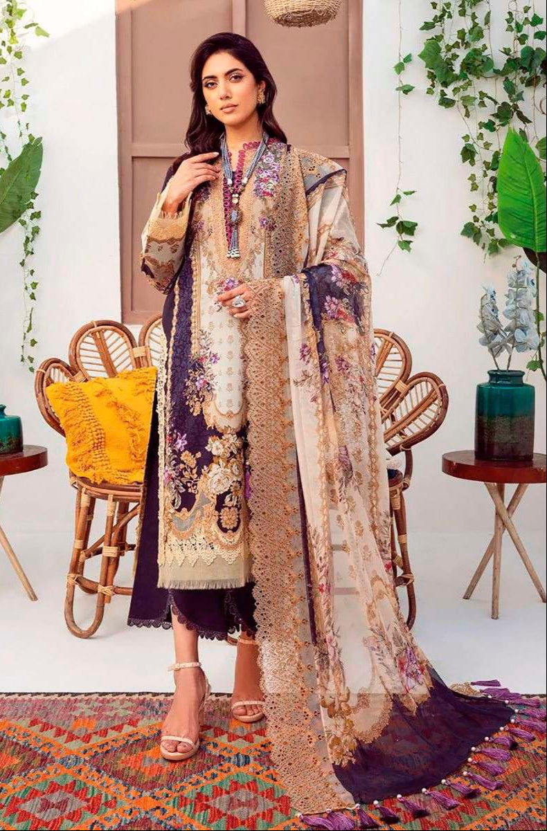 Aasha 1047 B Cotton Print Embroidery Worked Pakistani Suits