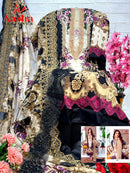 Aasha 1047 A Cotton Print Embroidery Worked Pakistani Suits