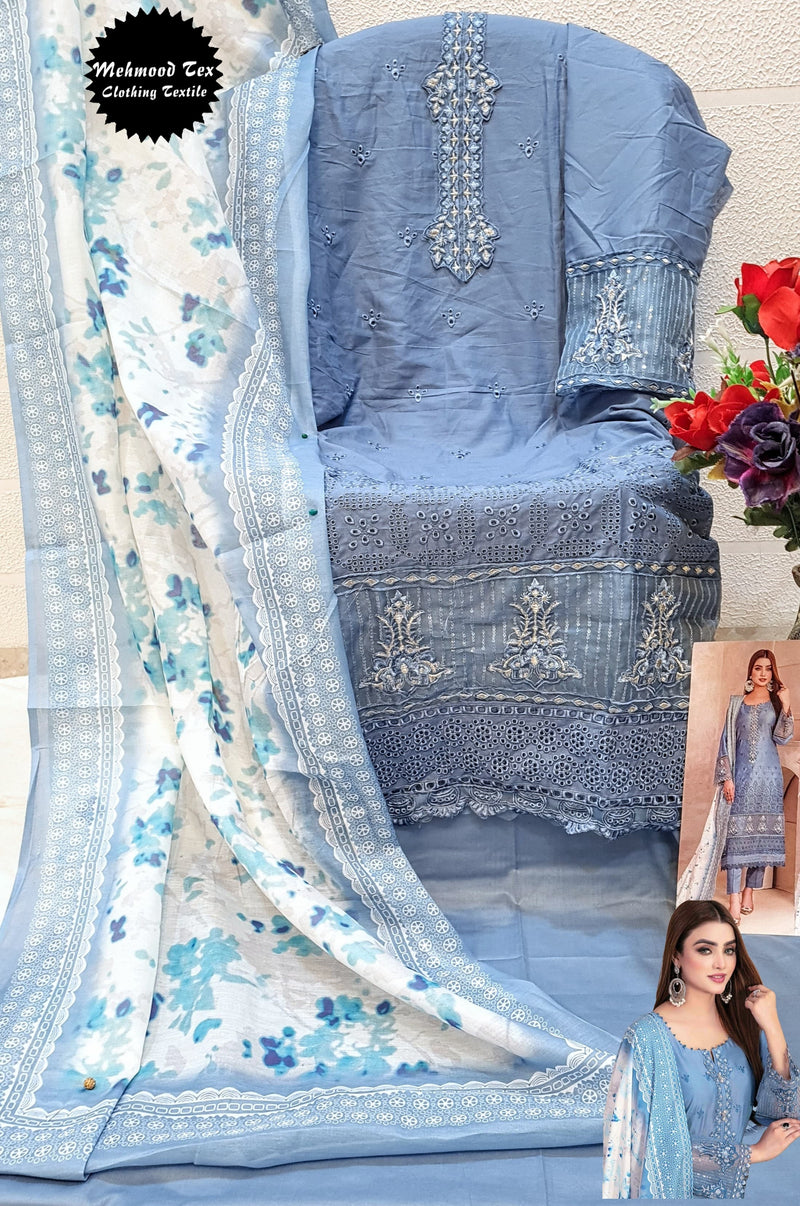 Mehmood M 57 Cotton Embroidery Worked Pakistani Suits