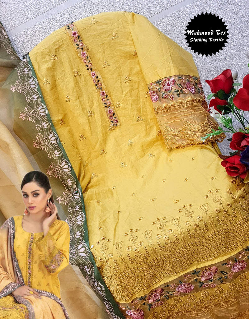 Mehmood M 56 Cotton Embroidery Worked Pakistani Suits