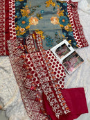 Mehbbob Tex 1535 B Cotton Print With Embroidery Worked Pakistani Suits