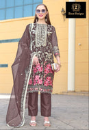Ziaaz 803 D Organza Heavy Embroidery Worked Pakistani Suits