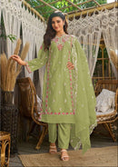 Mushq Shraddha M 314 D Organza Embroidered And Khatli Worked Pakistani Suits