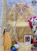 Mushq Shraddha M 314 C Organza Embroidered And Khatli Worked Pakistani Suits