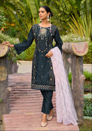 Mushq M 306 A Organza Embroidered Khatli Work Pakistani Suits