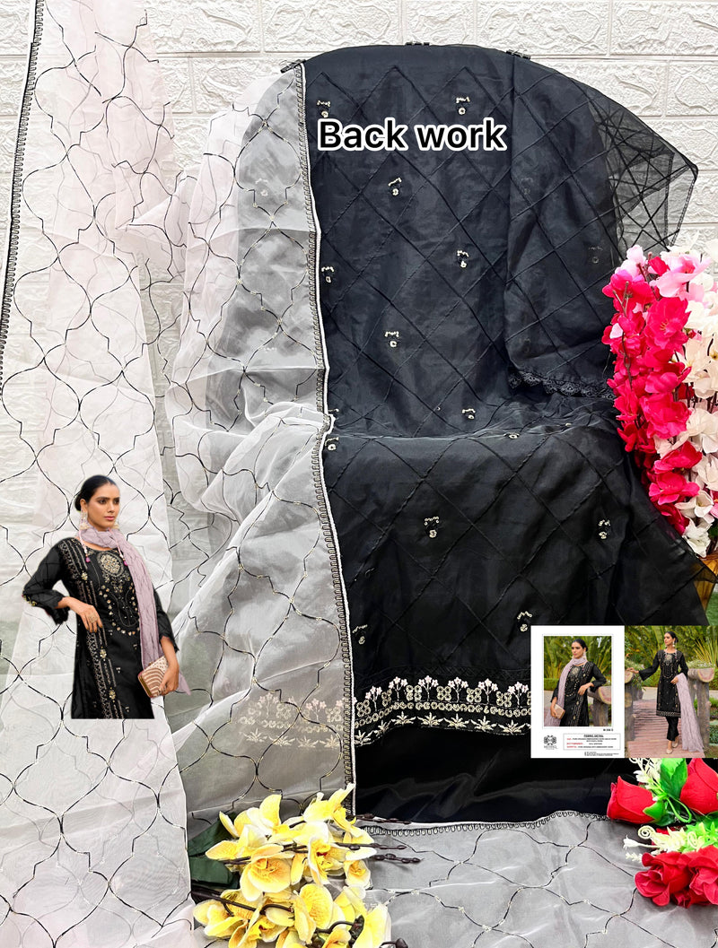 Mushq M 306 D  Organza Embroidered Worked Pakistani Suits