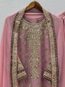 SR 1672 Faux Georgette With Heavy Embroidery Sequence Worked Pakistani Suits