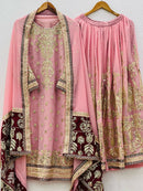 SR 1672 Faux Georgette With Heavy Embroidery Sequence Worked Pakistani Suits