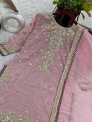 SR 1672 Faux Georgette With Heavy Embroidery Sequence Worked Pakistani Suits
