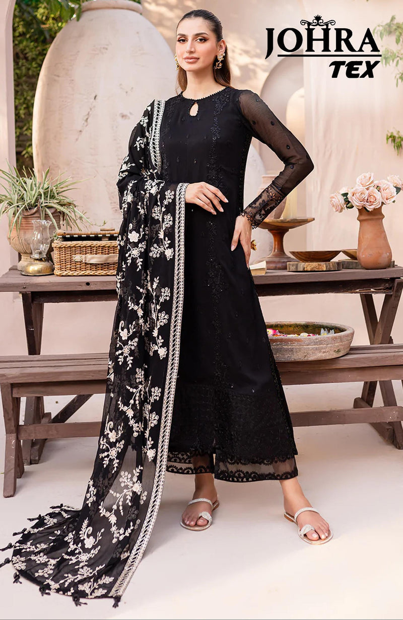 Johra Jt 151 Heavy Bluming Georgette Front Back Embroidered With Moti Work Pakistani Suits