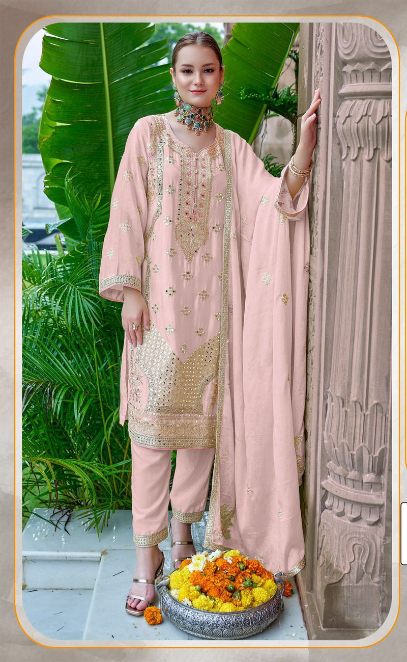 Fepic Rosemeen C 1848 C Chinon Heavy Embroidered With Handwork Pakistani Suits