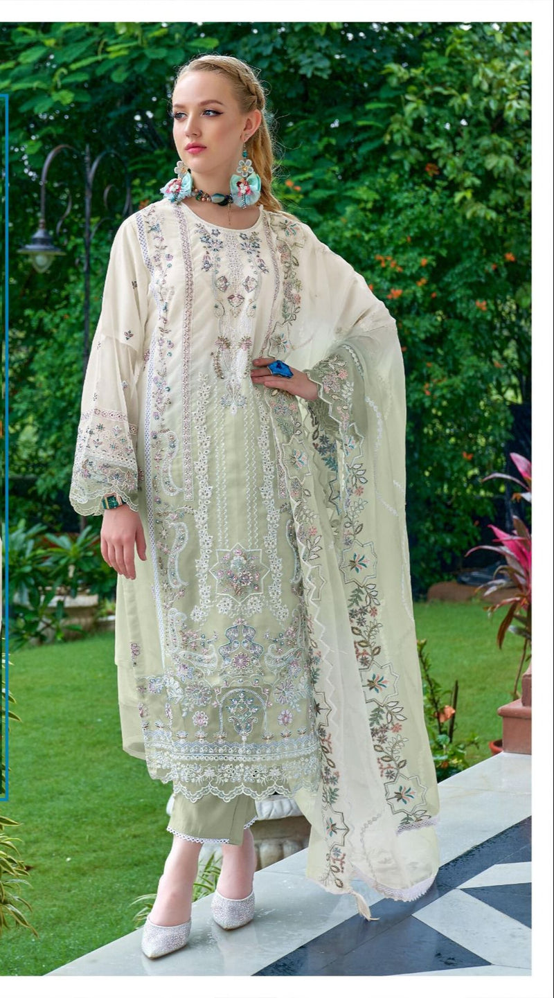 Fepic Rosemeen C 1868 C Organza Embroidered With Hand Work Pakistani Suits