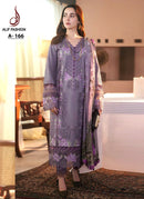 Alif A 166 Pure Cotton Heavy Embroidery With Moti Work Pakistani Suits