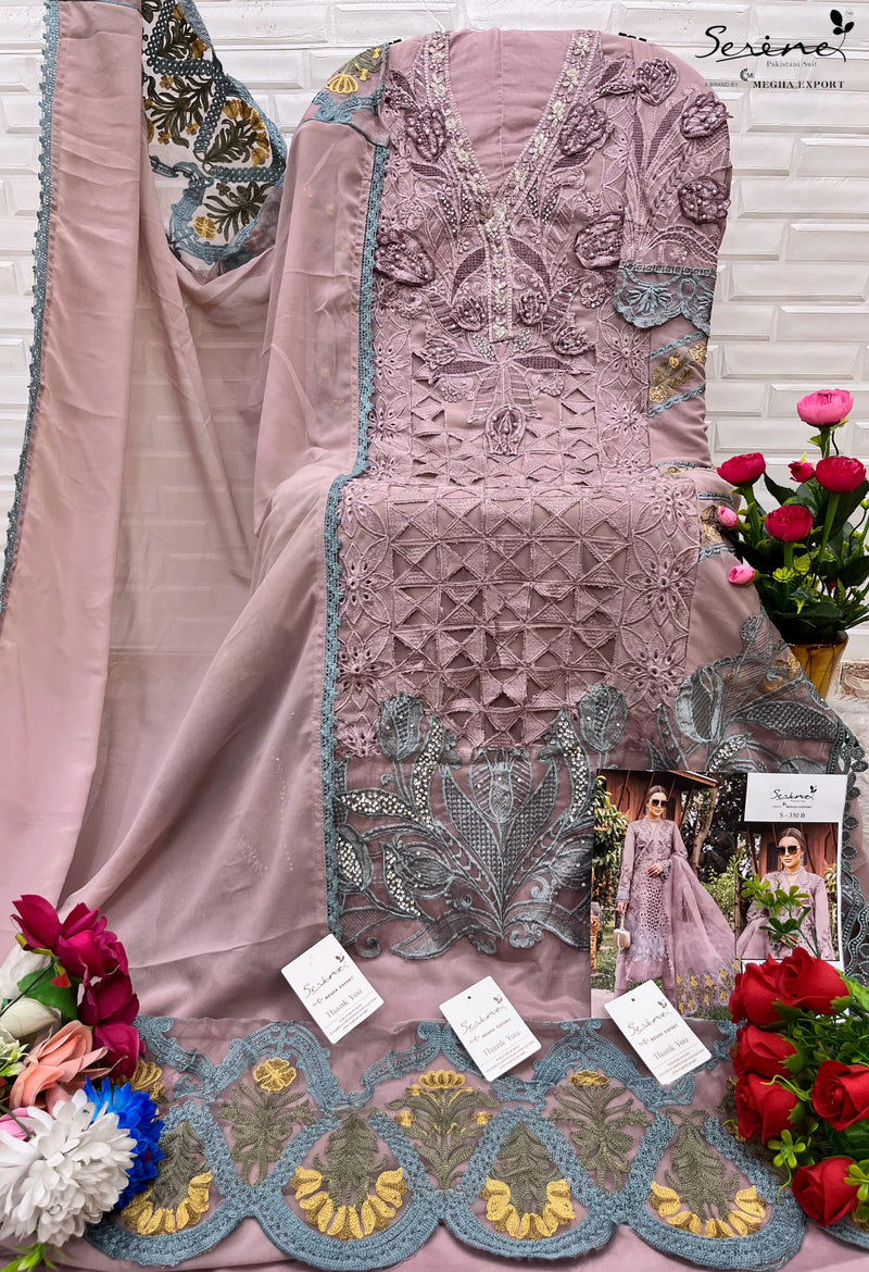 Serine S 486 B Georgette Heavy Embroidered Worked Pakistani Suits