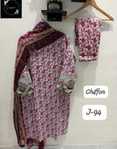 Sapphire J 94 A Lawn Cotton  With Patch Worked Pakistani Suita