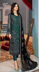 Hoor Tex H 197 C Fox Georgette Embroidery Worked Pakistani Suits