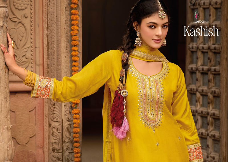 eba lifestle Kashish 1818 Chinon with embroidery worked redymade stylish suits