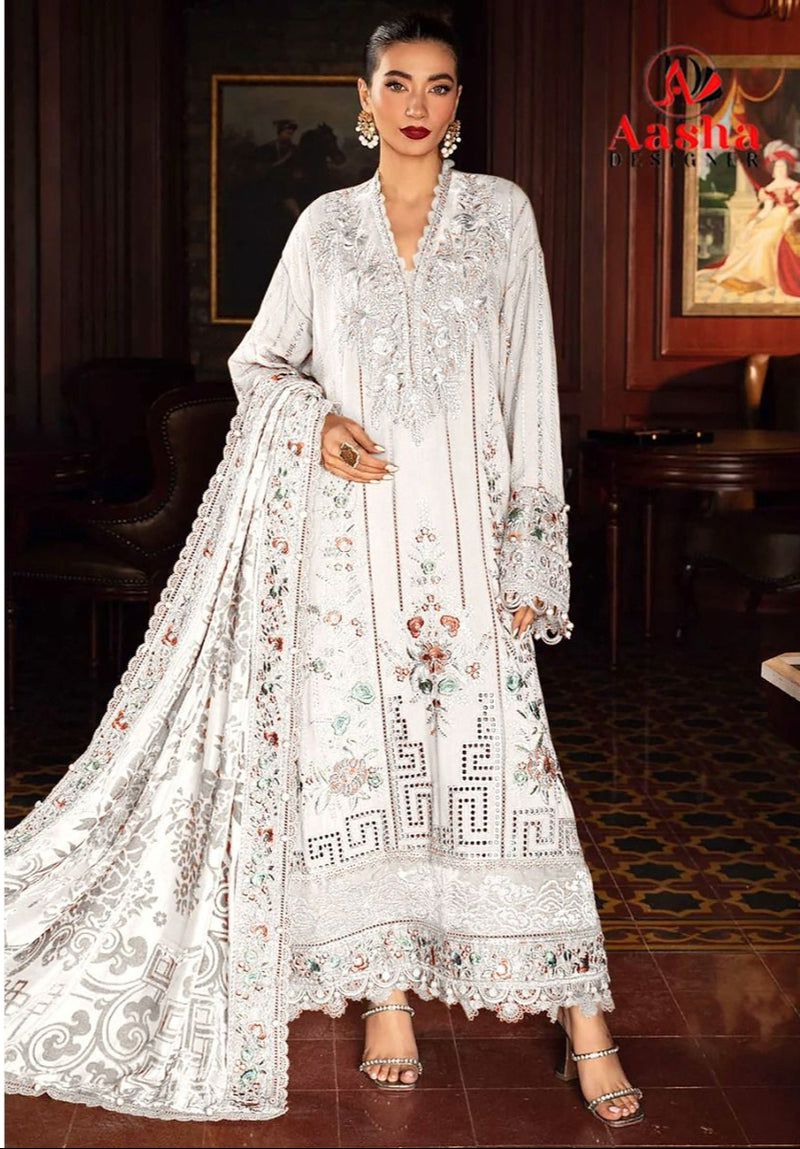 Aasha 1149 B Heavy Reyon With Embroidery Worked Pakistani Suits