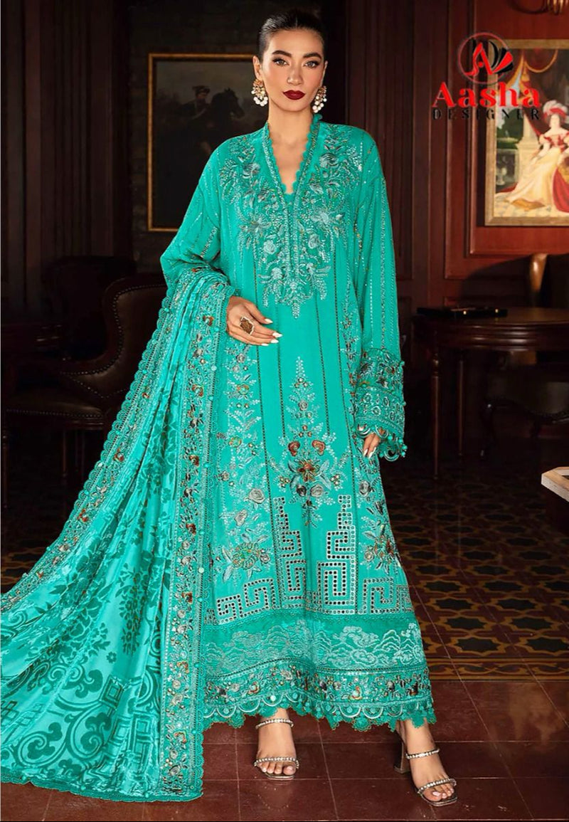 Aasha 1149 D  Heavy Reyon Embroidery Worked Pakistani Suits