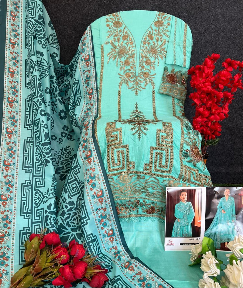 Aasha 1149 D  Heavy Reyon Embroidery Worked Pakistani Suits