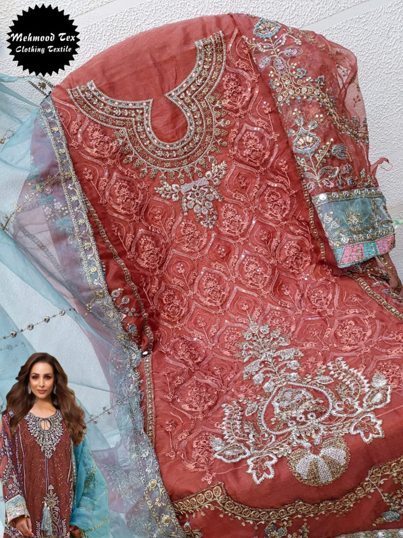 Mehmood 55 A Heavy Orgenza With Embroidery Worked Pakistani Suits