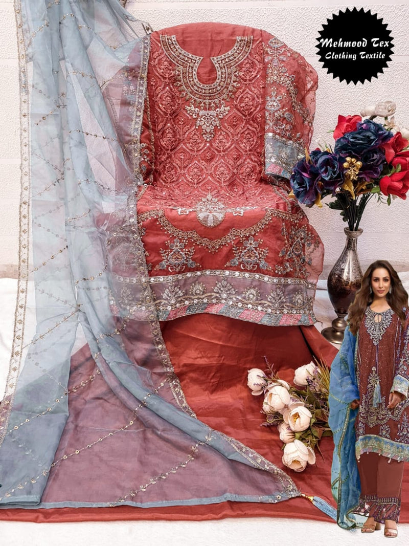 Mehmood 55 A Heavy Orgenza With Embroidery Worked Pakistani Suits