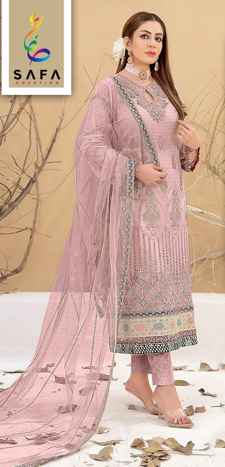Safa 1021 A Premium Georgette Zarkhan Embroidery Exquisite Handwork Pakistani Suits