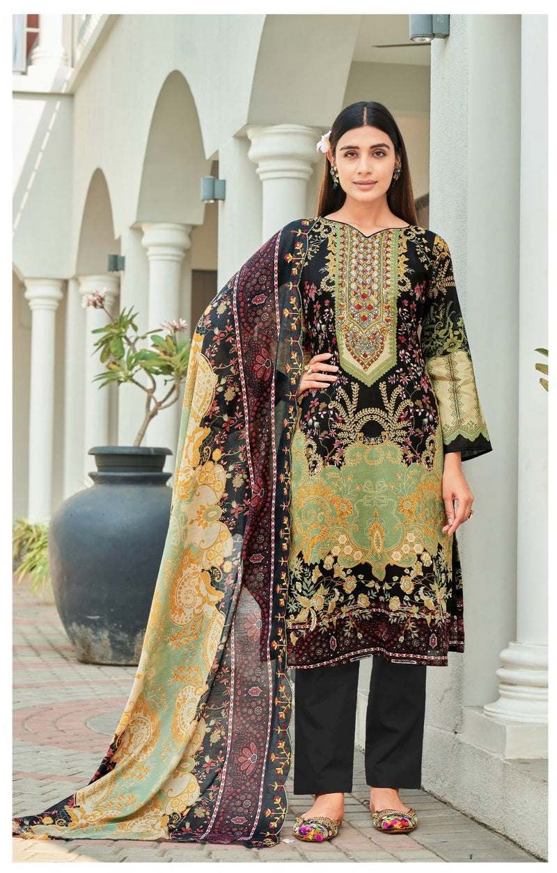Al zohaib Az 1157 Pure Cotton Print Embroidery  Worked Pakistani Suits