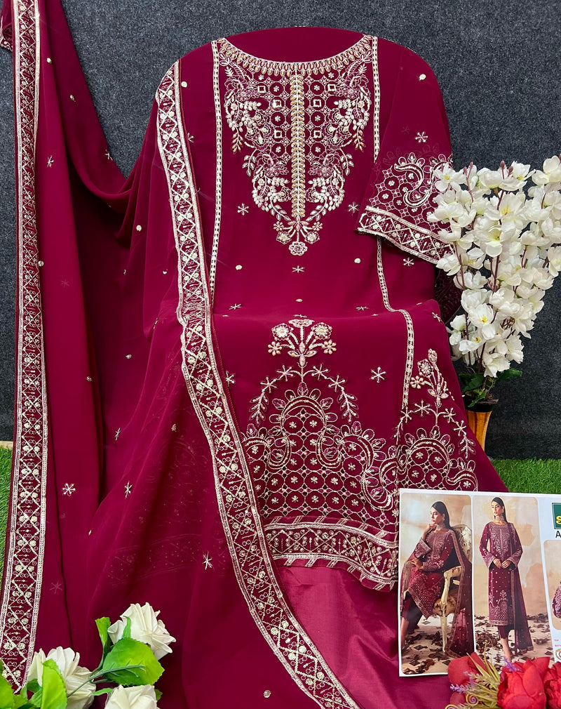 Sajida Alaya 1029 Georgette Heavy Embroidered Worked Pakistani Suits