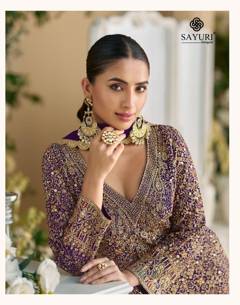 Sayuri 10007 Premium Real Gerogette Heavy Look Embroidered Worked Suits