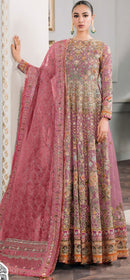 Zaha 10293 D Butterfly Net Heavy Embroidered With Moti Eorked Pakistani Suits