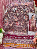 Zaha 10293 D Butterfly Net Heavy Embroidered With Moti Eorked Pakistani Suits