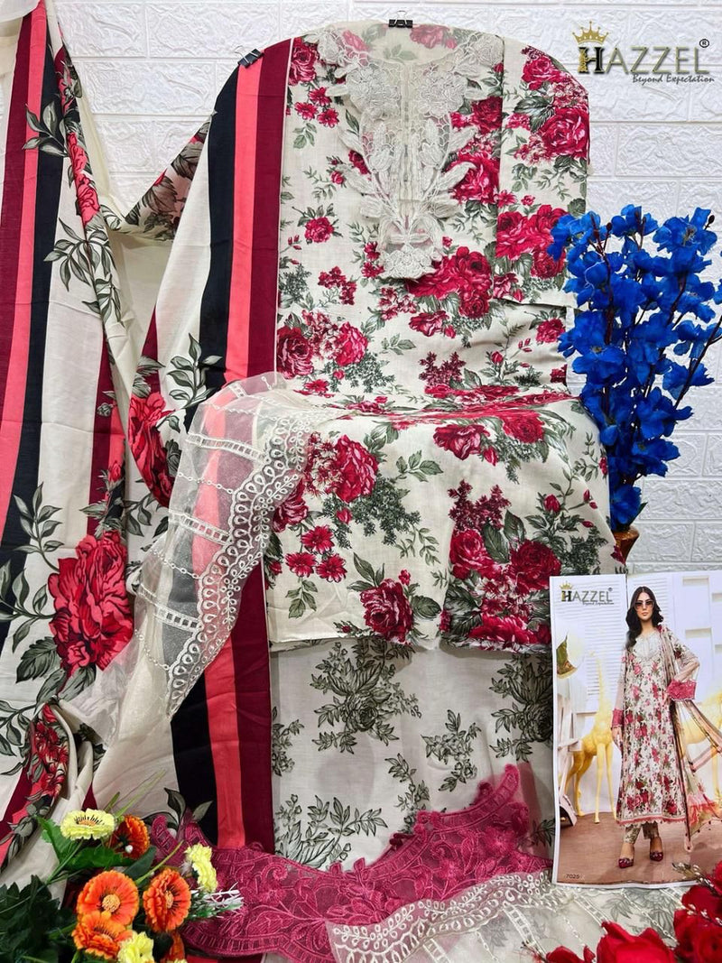 Hazzel 0112 Pure Cotton Printed Embroidery Worked Pkistani Suits