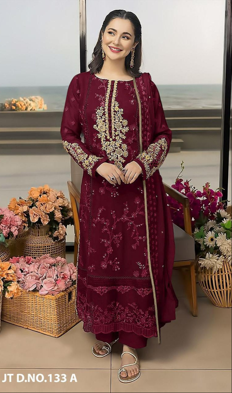 Johra 133 A Fox Georgette Embroidered Worked Pakistani Suits