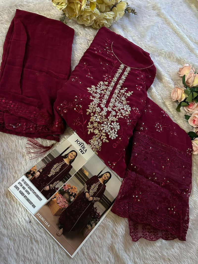 Johra 133 A Fox Georgette Embroidered Worked Pakistani Suits