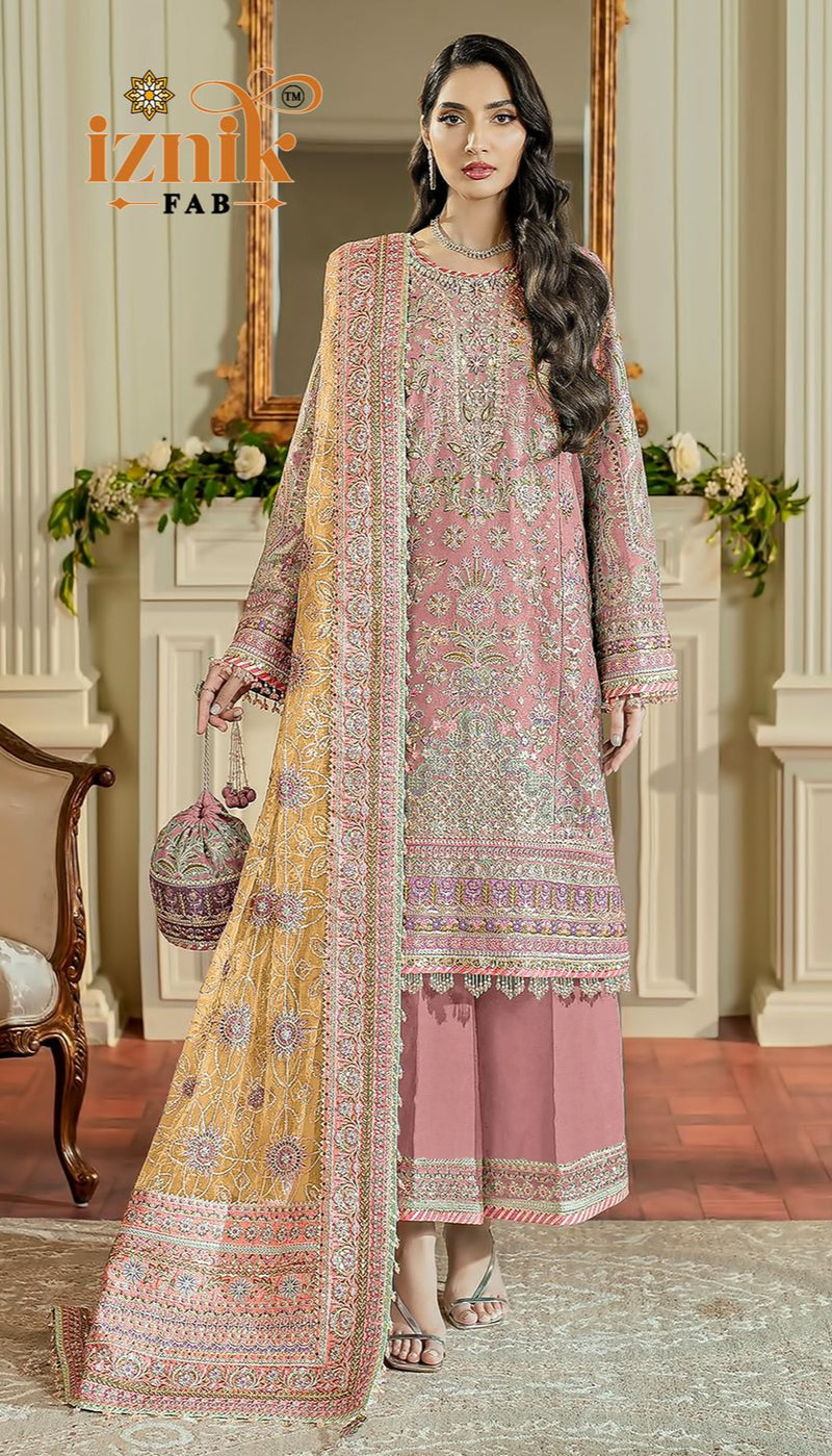 Iznik A 88 D Organza With Heavy Embroidery Worked Pakistani Suits