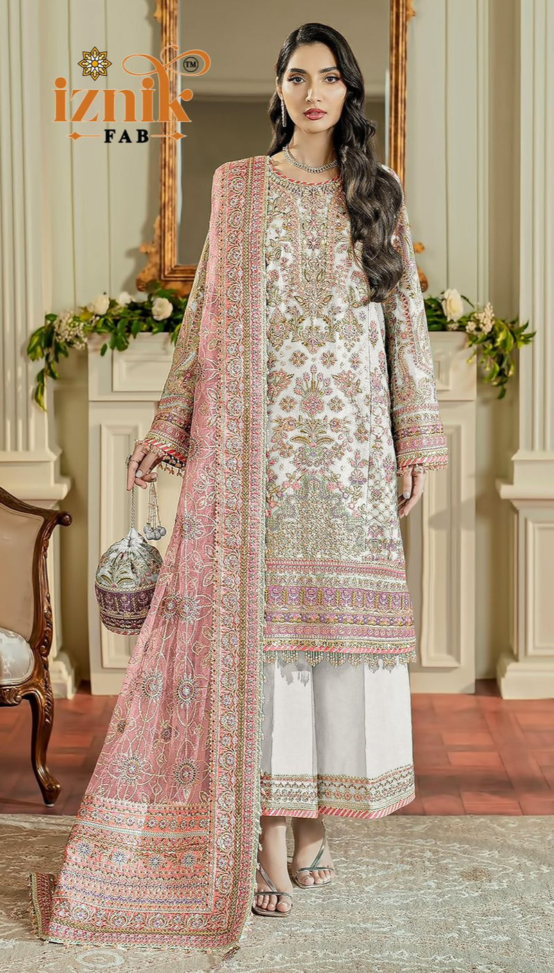 Iznik A 88 B Organza With Heavy Embroidery Worked Pakistani Suits