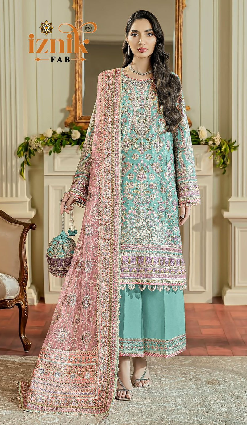 Iznik A 88 Organza With Heavy Embroidery Worked Pakistani Suits