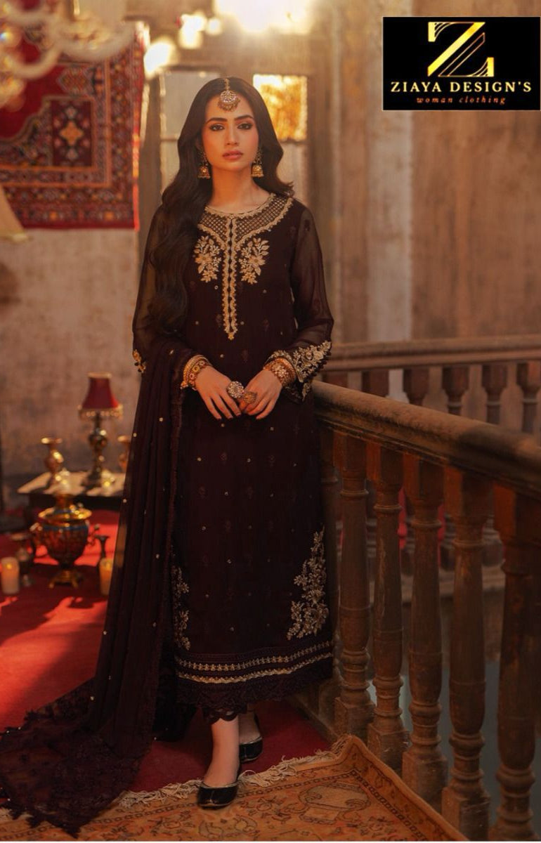Ziaya 1127 A Georgette  Heavy Embroidered  Worked Pakistani Suits