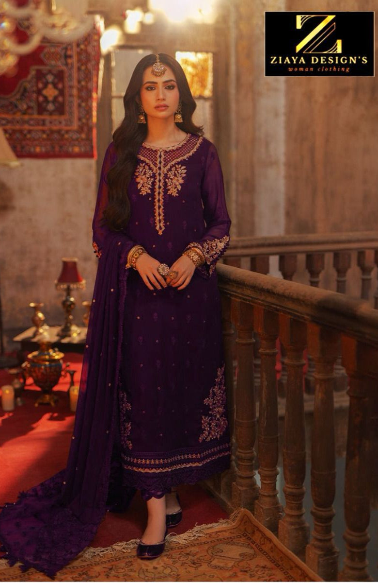 Ziaya 1127 B Georgette  Heavy Embroidered  Worked Pakistani Suits