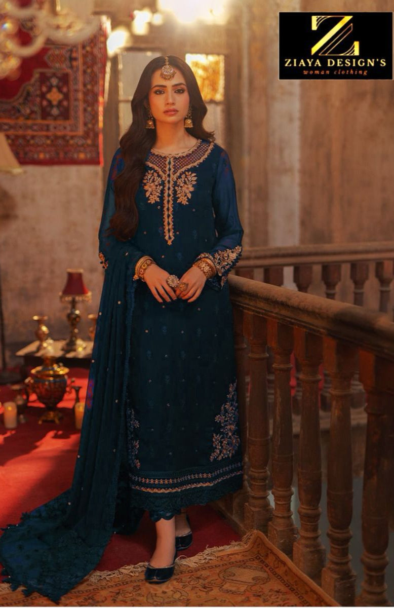 Ziaya 1127 C Georgette  Heavy Embroidered Worked Pakistani Suits