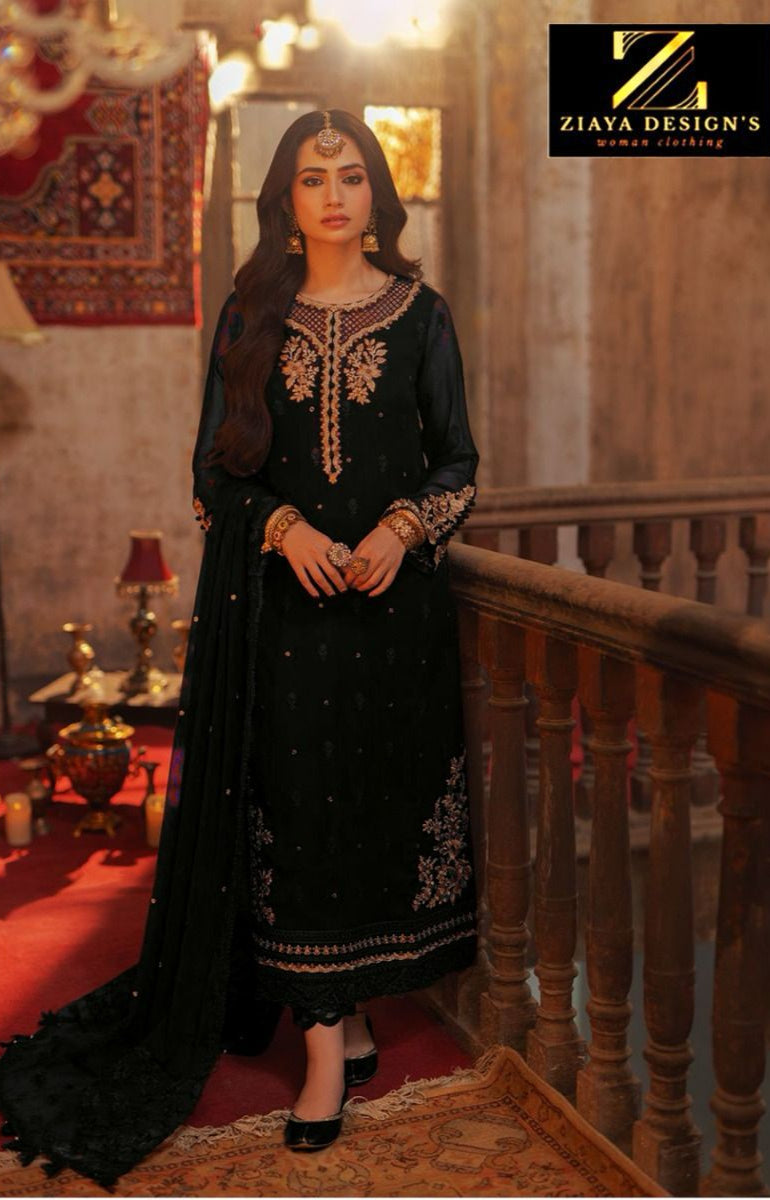 Ziaya 1127 D Georgette  Heavy Embroidered Worked Pakistani Suits