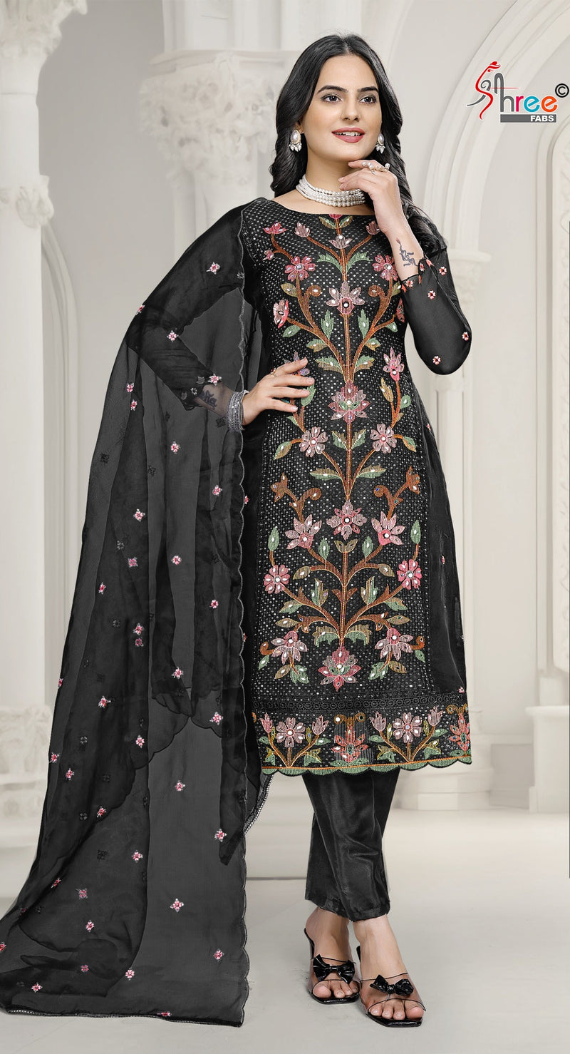 Shree S 5446 Organza With Heavy Embroidery Worked Pakistani Suits