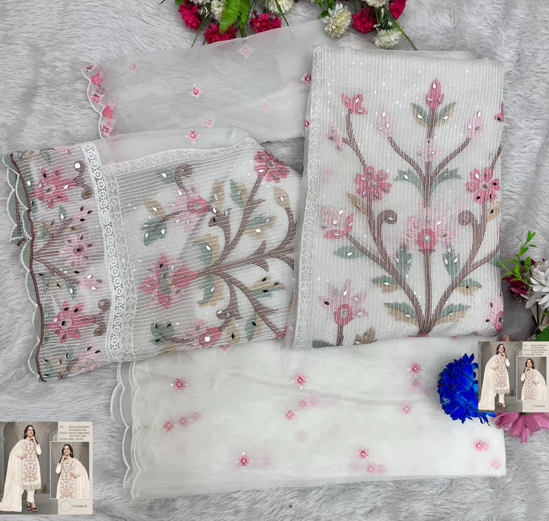 Shree S 5446 B Organza With Heavy Embroidery Worked Pakistani Suits
