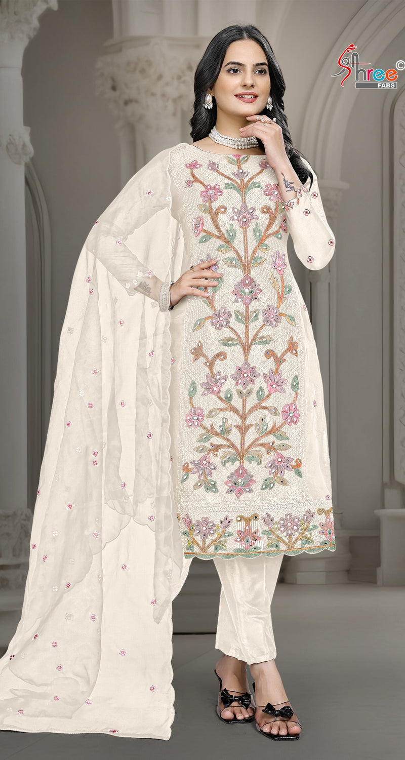 Shree S 5446 B Organza With Heavy Embroidery Worked Pakistani Suits